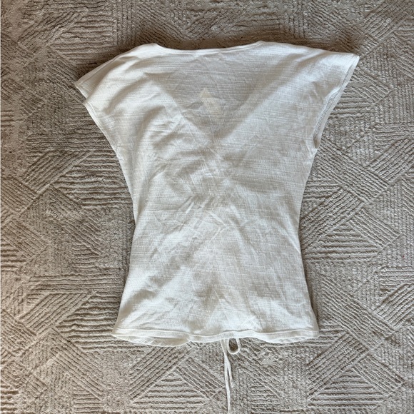 Max Studio White Ruched Top - Picture 2 of 3